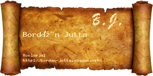 Bordán Jutta névjegykártya